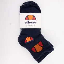 ELLESSE Lots de 3 paires de chaussettes mi haute avec logo tissé Femme BLEU FONCE Discount