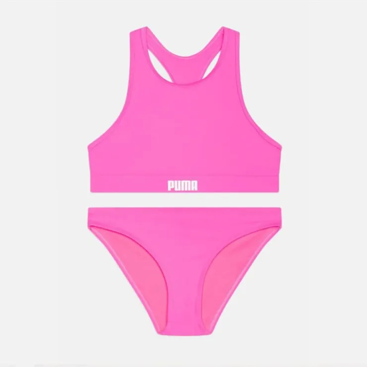 PUMA Maillot de bain 2 pièces couleur fluo Enfant ROSE