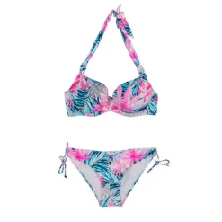 HAUTE PRESSION Maillot de bain 2 pièces tropical et bleu Femme ROSE Outlet