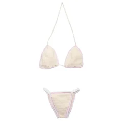 ANTIK BATIK Maillot de bain brodé evy bicolor Femme BLANC ECRU Online