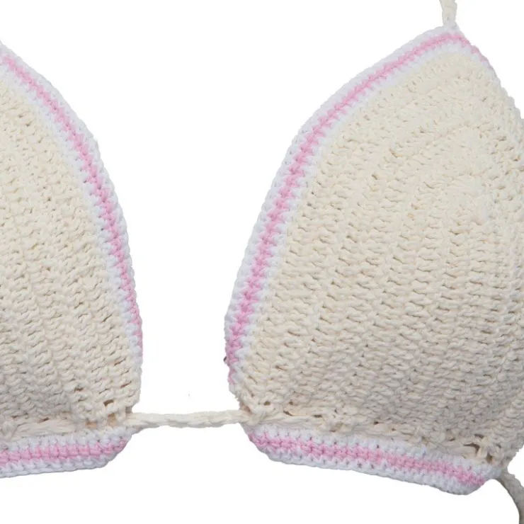 ANTIK BATIK Maillot de bain brodé evy bicolor Femme BLANC ECRU Online