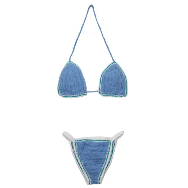 ANTIK BATIK Maillot de bain brodé evy bicolor Femme BLEU Clearance