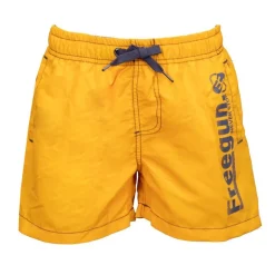 FREEGUN Maillot de bain qhort avec élastique surpiqures colorées Enfant JAUNE Outlet