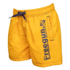 FREEGUN Maillot de bain qhort avec élastique surpiqures colorées Enfant JAUNE Outlet