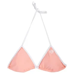 FREEGUN Maillot de bain rose barbie liseré blanc 2 pièces triangle uni Femme ORANGE CLAIR Best