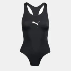 PUMA Maillot de sport uni logo blanc dos nu Femme NOIR Hot