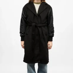 GOLD AND SILVER Manteau a capuche black h25destin Femme NOIR Online