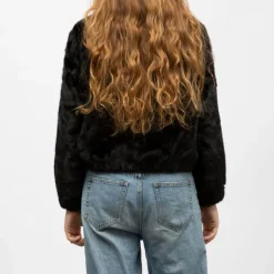 GOLD AND SILVER Manteau fourrure black h25bina f Femme NOIR