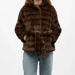 GOLD AND SILVER Manteau fourrure white h25bonbo Femme MARRON Sale