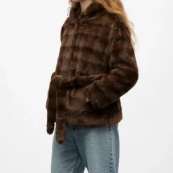 GOLD AND SILVER Manteau fourrure white h25bonbo Femme MARRON Sale