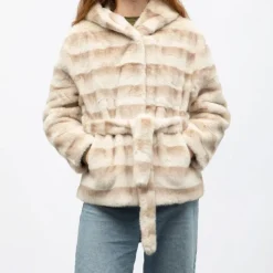 GOLD AND SILVER Manteau fourrure white h25bonbo Femme BEIGE Best