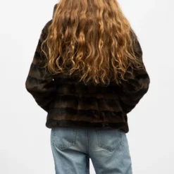 GOLD AND SILVER Manteau fourrure white h25bonbo Femme MARRON FONCE Hot