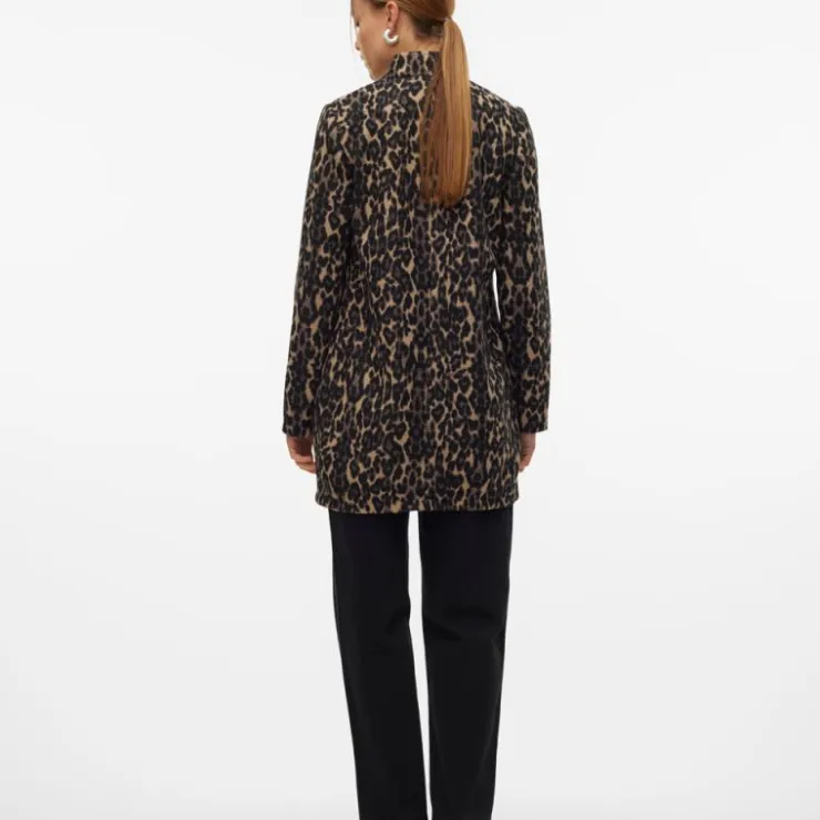 VERO MODA Manteau Katrine à motif léopard col V Femme NOIR Best