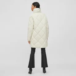 VILA Manteau matelassé avec col haut viadaya noos 14074434 4139 Femme BLANC ECRU Online