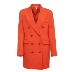 IMPERIAL Manteau structuré mi long col à revers Femme ORANGE Best