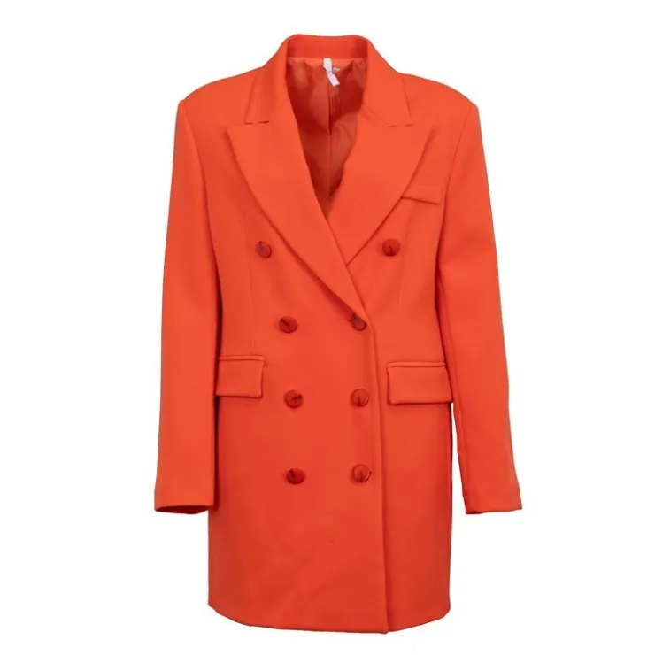 IMPERIAL Manteau structuré mi long col à revers Femme ORANGE Best