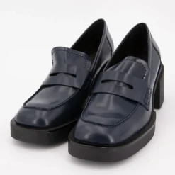 ELVIO ZANON Mocassin à talons cuir abrasoft oceano Femme BLEU Clearance