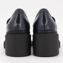 ELVIO ZANON Mocassin à talons cuir abrasoft oceano Femme BLEU Clearance