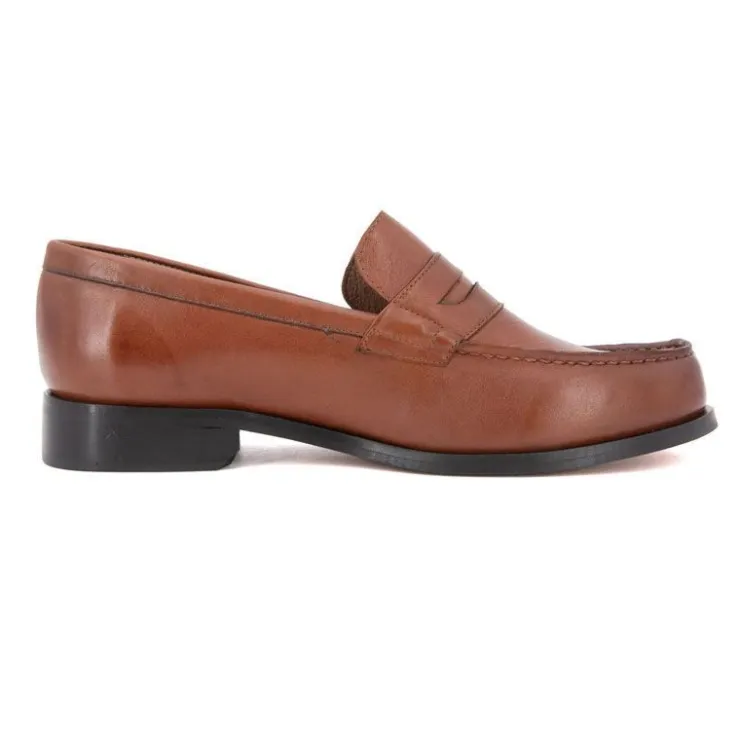 PIERRE CARDIN Mocassin cuir lisse couleur unie Homme MARRON