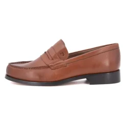 PIERRE CARDIN Mocassin cuir lisse couleur unie Homme MARRON