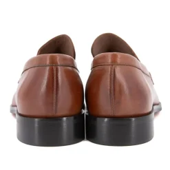 PIERRE CARDIN Mocassin cuir lisse couleur unie Homme MARRON
