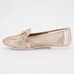 US POLO Mocassin cuir tissé cherry avec boucle Femme OR Online