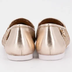 US POLO Mocassin cuir tissé cherry avec boucle Femme OR Online