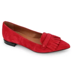 ZUCHINI Mocassins Cuir Femme ROUGE New