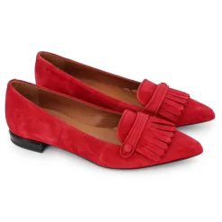 ZUCHINI Mocassins Cuir Femme ROUGE New