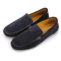 PIERRE CARDIN Mocassins en cuir daim semelle fine Homme BLEU FONCE Best