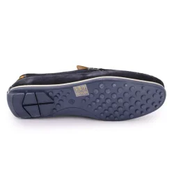 PIERRE CARDIN Mocassins en cuir daim semelle fine Homme BLEU FONCE Best