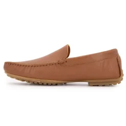 PIERRE CARDIN Mocassins élégants en cuir lisse Homme MARRON New