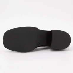 ELVIO ZANON Mocassins à talons carrés cuir Femme NOIR New