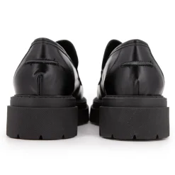 EXIT Mocassins es cuir semelle épaisse Femme NOIR Best