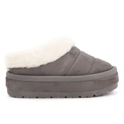 BURTON OF LONDON Mule à enfiler Pola doublure fausse fourrure Femme GRIS Sale