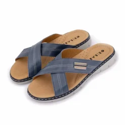 OR'LAND Mule cuir uni t39-45 Homme BLEU