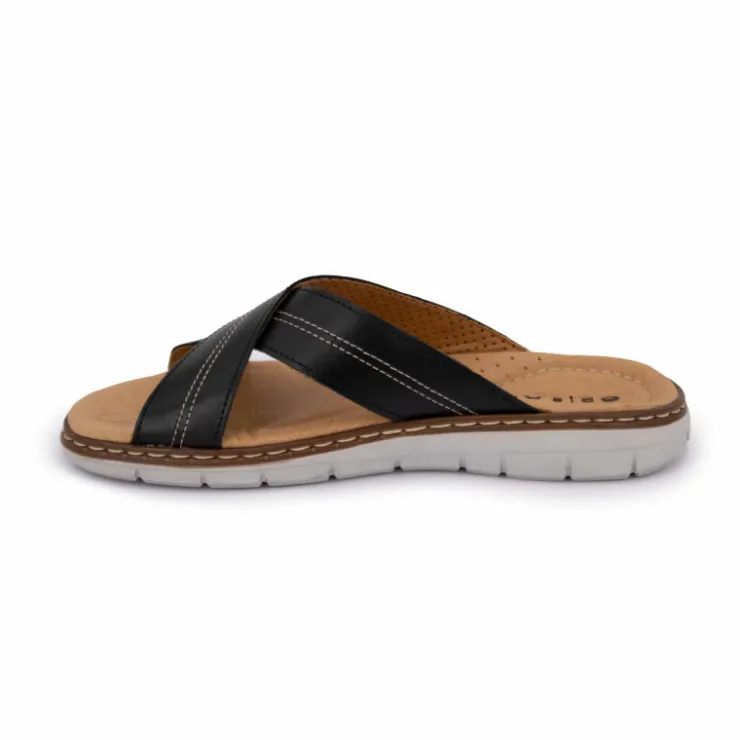 OR'LAND Mule cuir uni t39-45 Homme NOIR Hot