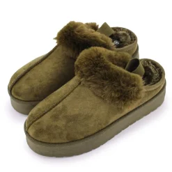 MANOUKIAN Mule fourree elastique derriere olympe Femme KAKI Discount