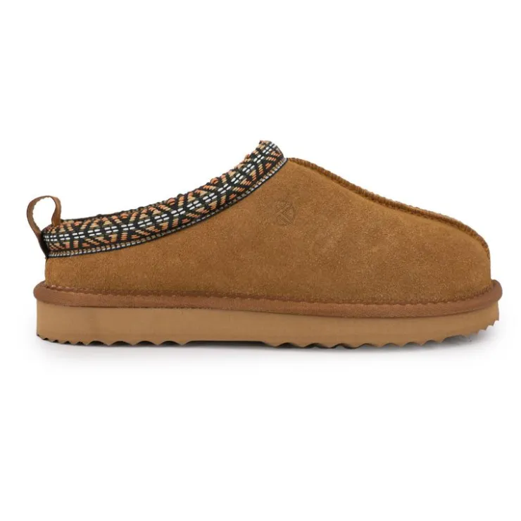 KELARA Mule fourrure bande liseré ethnique Femme MARRON CLAIR Best