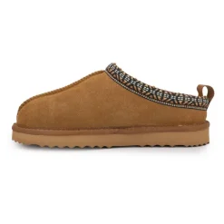 KELARA Mule fourrure bande liseré ethnique Femme MARRON CLAIR Best