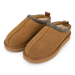 KELARA Mule fourrure bande liseré ethnique Femme MARRON CLAIR Best