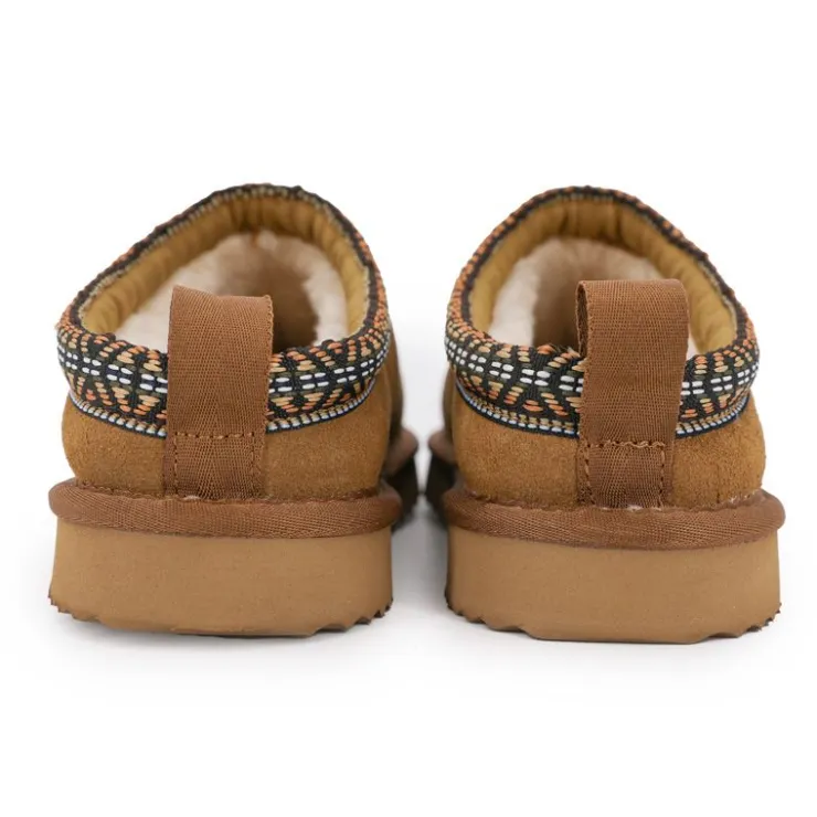 KELARA Mule fourrure bande liseré ethnique Femme MARRON CLAIR Best