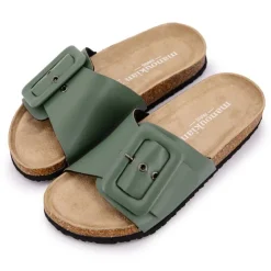 MANOUKIAN Mules à boucle unie Femme KAKI Clearance