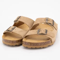 I AM Mules à boucles cuir Femme BEIGE Hot