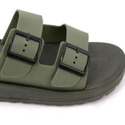 NICO BOCO Mules à sangle doubles brides Homme KAKI Best