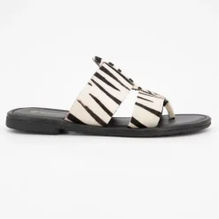 DEELUXE 74 Mules Arela cuir imprimé zébré Femme NOIR Hot