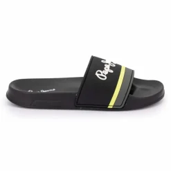 PEPE JEANS Mules Black bandes jaune et grise t40/45 Homme NOIR Discount