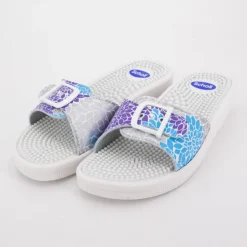 SCHOLL Mules blanche et violette new massage à boucle Femme BLEU Clearance