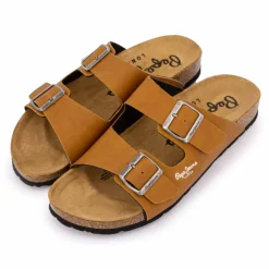 PEPE JEANS Mules boucle plate double bride uni Homme CUIVRE Sale