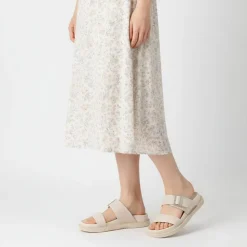 US POLO Mules bride à boucle dorée similicuir Femme BLANC ECRU Discount